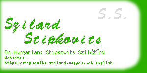 szilard stipkovits business card